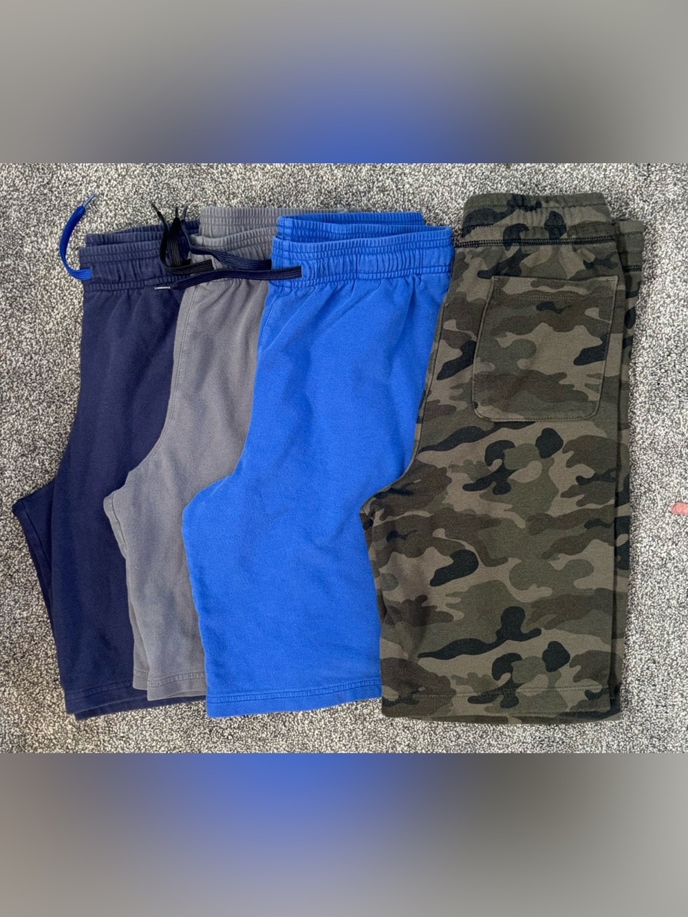 All In Motion / Old Navy Camo (XL) Pull-On Shorts - Navy, Gray, Royal Blue/ LG